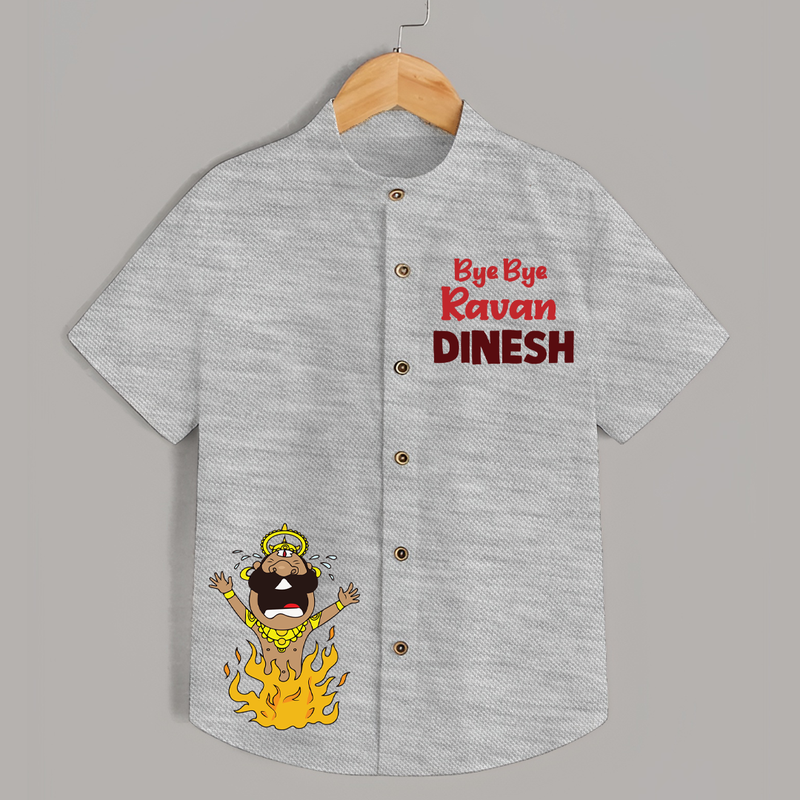 Bye Bye Ravan Shirt | Custom Kids Shirt for Vijayadashami - GREY - 0 - 6 Months Old (Chest 23")