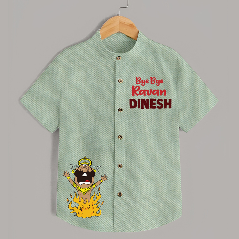 Bye Bye Ravan Shirt | Custom Kids Shirt for Vijayadashami - MINT GREEN - 0 - 6 Months Old (Chest 23")
