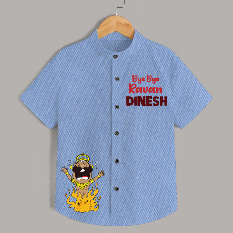 Bye Bye Ravan Shirt | Custom Kids Shirt for Vijayadashami - SKY BLUE - 0 - 6 Months Old (Chest 23")
