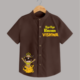 Bye Bye Ravan Shirt | Custom Kids Shirt for Vijayadashami - CHOCOLATE BROWN - 0 - 6 Months Old (Chest 23")