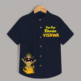 Bye Bye Ravan Shirt | Custom Kids Shirt for Vijayadashami - NAVY BLUE - 0 - 6 Months Old (Chest 23")