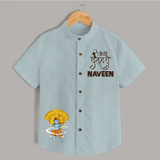 Dussehra Celebration Shirt | Personalized Kids Festival Shirt - ARCTIC BLUE - 0 - 6 Months Old (Chest 23")