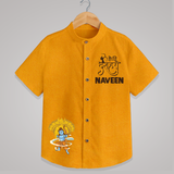 Dussehra Celebration Shirt | Personalized Kids Festival Shirt - CHROME YELLOW - 0 - 6 Months Old (Chest 23")