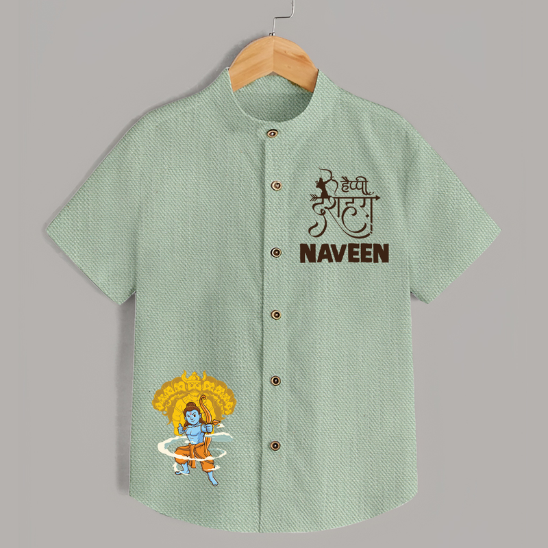 Dussehra Celebration Shirt | Personalized Kids Festival Shirt - MINT GREEN - 0 - 6 Months Old (Chest 23")