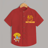 Dussehra Celebration Shirt | Personalized Kids Festival Shirt - RED - 0 - 6 Months Old (Chest 23")