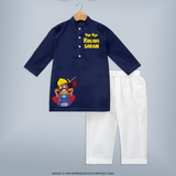 Ravan Ride Adventure Kurta - NAVY BLUE - 3 - 6 Months Old (Chest 24", Kurta Length 14'', Waist 19", Pant Length 14")