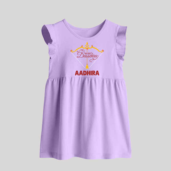 My First Dussehra Ganesh Baby Baby Frock - LILAC - 0 - 3 Months Old (Chest 17")