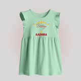 My First Dussehra Ganesh Baby Baby Frock - MINT GREEN - 0 - 3 Months Old (Chest 17")