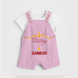 My First Dussehra Ganesh Baby Dungaree - BABY PINK - 0 - 5 Months Old (Chest 18")