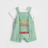 My First Dussehra Ganesh Baby Dungaree - MINT GREEN - 0 - 5 Months Old (Chest 18")