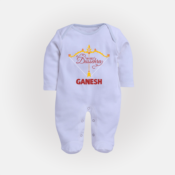 My First Dussehra Ganesh Baby Fullbody suit - BABY BLUE - New Born (Chest 7.5")