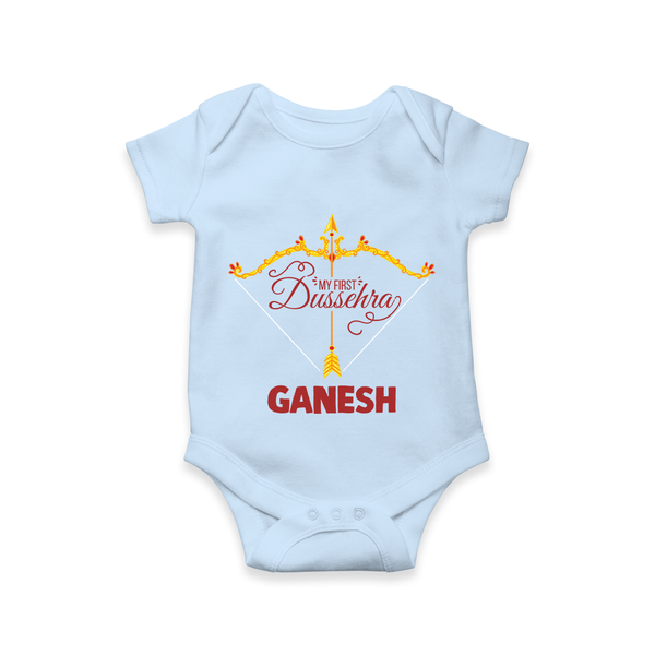 My First Dussehra Ganesh Baby Romper - BABY BLUE - New Born (Chest 14")