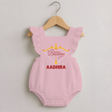 My First Dussehra Ganesh Baby Romper Frock - BABY PINK - 0 - 3 Months Old (Chest 19")