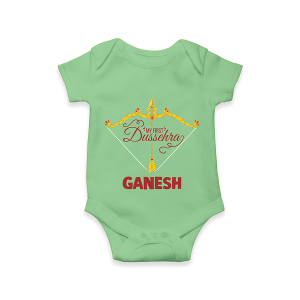 My First Dussehra Ganesh Baby Romper - GREEN - New Born (Chest 14")