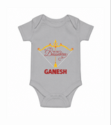 My First Dussehra Ganesh Baby Romper - GREY - New Born (Chest 14")