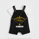 My First Dussehra Ganesh Baby Dungaree - BLACK - 0 - 5 Months Old (Chest 18")