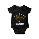 My First Dussehra Ganesh Baby Romper - BLACK - New Born (Chest 14")