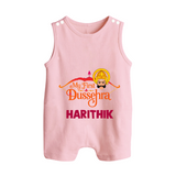 My First Dussehra Harithik Festive Button Romper - BABY PINK - New Born (Chest 18")