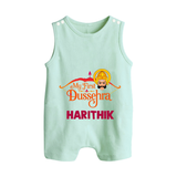 My First Dussehra Harithik Festive Button Romper - MINT GREEN - New Born (Chest 18")