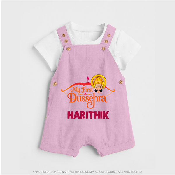 My First Dussehra Harithik Festive Dungaree - BABY PINK - 0 - 5 Months Old (Chest 18")