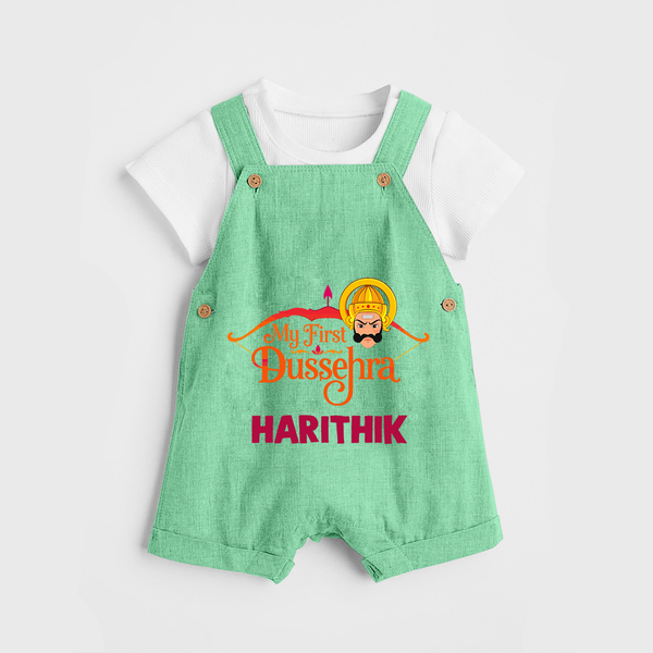 My First Dussehra Harithik Festive Dungaree - GREEN - 0 - 5 Months Old (Chest 18")