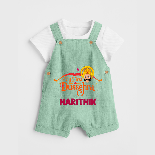 My First Dussehra Harithik Festive Dungaree - MINT GREEN - 0 - 5 Months Old (Chest 18")