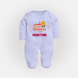 My First Dussehra Harithik Festive Fullbody suit - BABY BLUE - New Born (Chest 7.5")