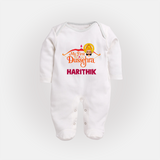 My First Dussehra Harithik Festive Fullbody suit - WHITE - New Born (Chest 7.5")