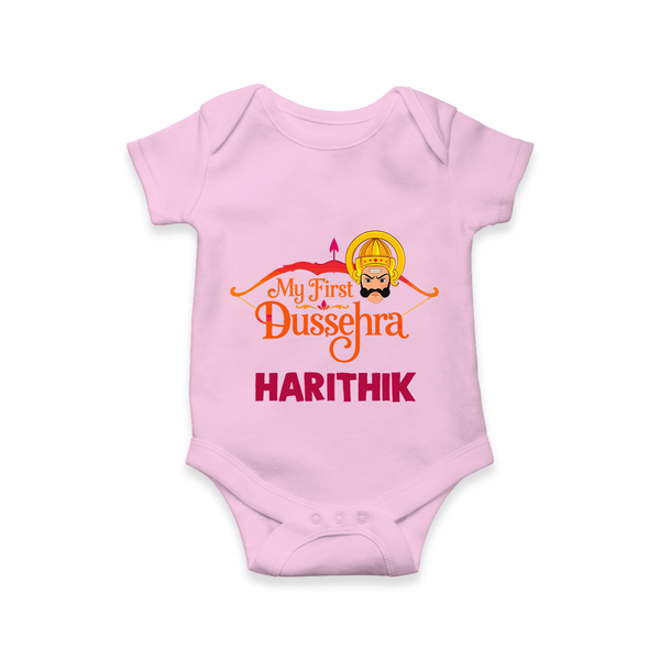 My First Dussehra Harithik Festive Romper - BABY PINK - New Born (Chest 14")