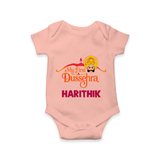 My First Dussehra Harithik Festive Romper - PEACH - New Born (Chest 14")