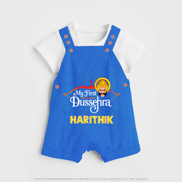 My First Dussehra Harithik Festive Dungaree - COBALT BLUE - 0 - 5 Months Old (Chest 18")