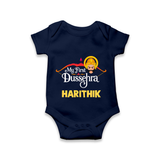 My First Dussehra Harithik Festive Romper - NAVY BLUE - New Born (Chest 14")