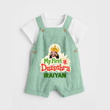 My First Dussehra Irayyan Ravan Theme Dungaree - MINT GREEN - 0 - 5 Months Old (Chest 18")