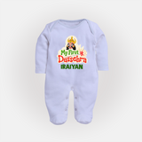 My First Dussehra Irayyan Ravan Theme Fullbody suit - BABY BLUE - New Born (Chest 7.5")