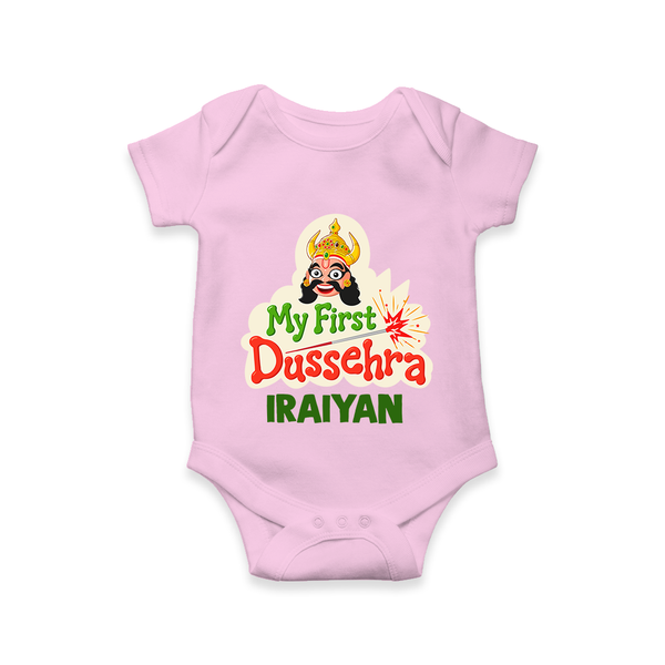 My First Dussehra Irayyan Ravan Theme Romper - BABY PINK - New Born (Chest 14")