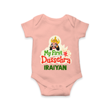 My First Dussehra Irayyan Ravan Theme Romper - PEACH - New Born (Chest 14")