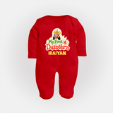My First Dussehra Irayyan Ravan Theme Fullbody suit - RED - New Born (Chest 7.5")