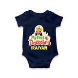 My First Dussehra Irayyan Ravan Theme Romper - NAVY BLUE - New Born (Chest 14")