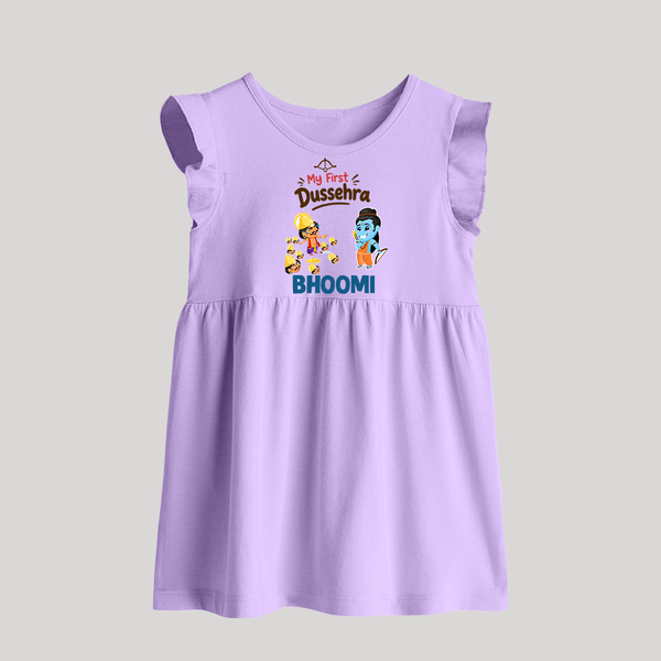 My First Dussehra Jeevan Ram & Ravan Baby Frock - LILAC - 0 - 3 Months Old (Chest 17")