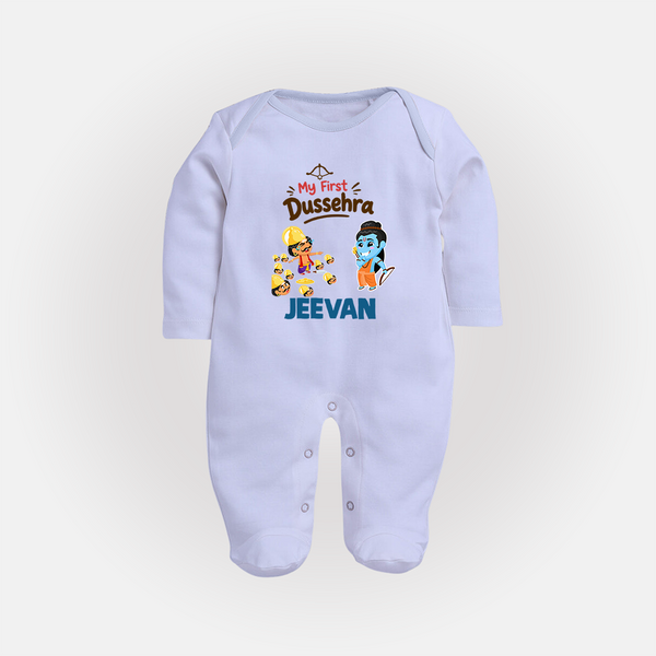 My First Dussehra Jeevan Ram & Ravan Fullbody suit - BABY BLUE - New Born (Chest 7.5")