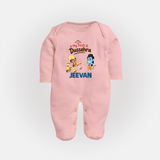 My First Dussehra Jeevan Ram & Ravan Fullbody suit - BABY PINK - New Born (Chest 7.5")