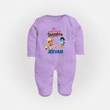 My First Dussehra Jeevan Ram & Ravan Fullbody suit - LILAC - New Born (Chest 7.5")