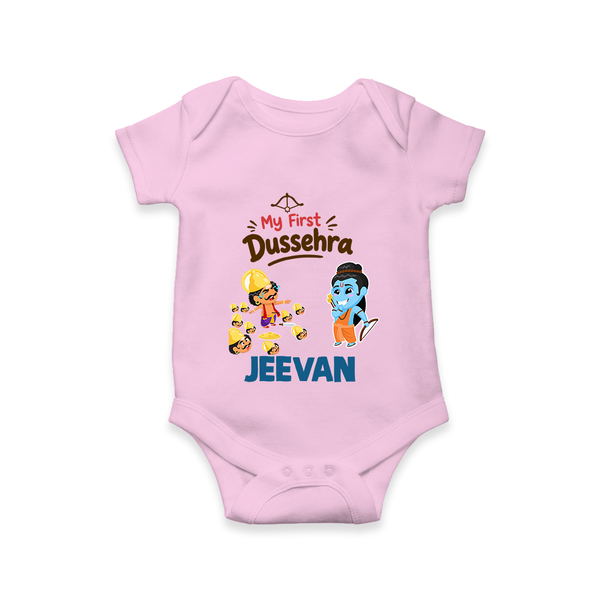 My First Dussehra Jeevan Ram & Ravan Romper - BABY PINK - New Born (Chest 14")