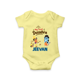 My First Dussehra Jeevan Ram & Ravan Romper - PASTEL YELLOW - New Born (Chest 14")