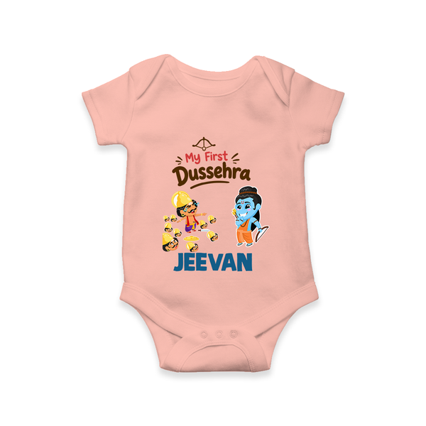 My First Dussehra Jeevan Ram & Ravan Romper - PEACH - New Born (Chest 14")