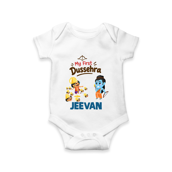 My First Dussehra Jeevan Ram & Ravan Romper - WHITE - New Born (Chest 14")