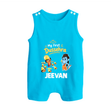 My First Dussehra Jeevan Ram & Ravan Button Romper - SKY BLUE - New Born (Chest 18")