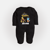 My First Dussehra Jeevan Ram & Ravan Fullbody suit - BLACK - New Born (Chest 7.5")