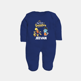 My First Dussehra Jeevan Ram & Ravan Fullbody suit - NAVY BLUE - New Born (Chest 7.5")