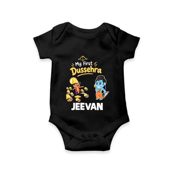 My First Dussehra Jeevan Ram & Ravan Romper - BLACK - New Born (Chest 14")